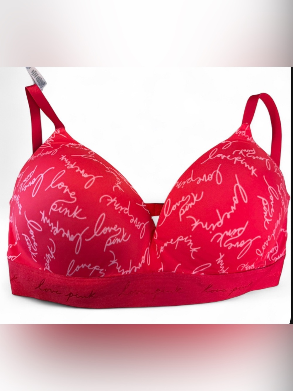 PINK Victoria's Secret Red Script Wireless Padded Bra